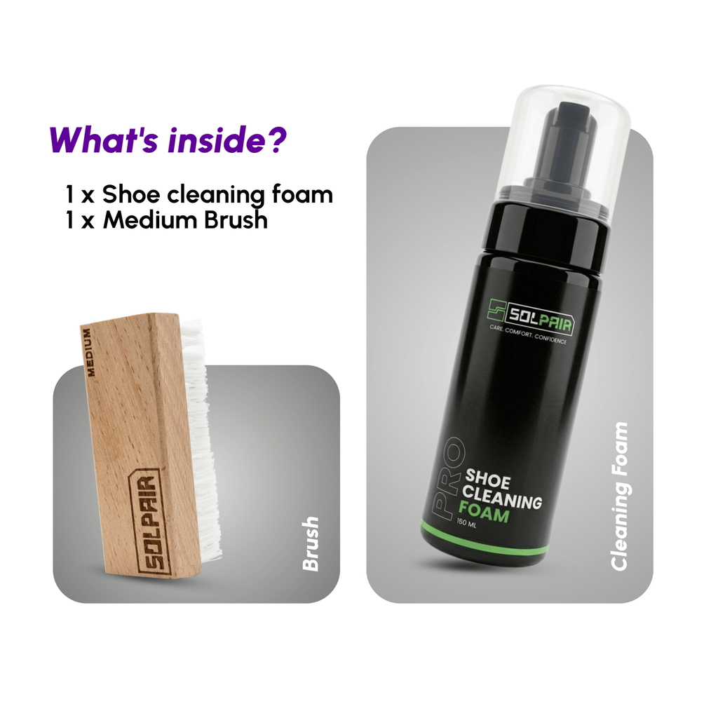 Reset Shoe Cleaning Kit | Sneaker & Shoe Cleaner Foam 150ml + Medium Beechwood Shoe Brush